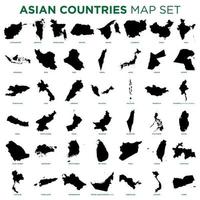 Asia Countries Map Set Vector Template Illustration Design. Vector EPS 10.