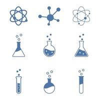 Flask Tube Chemical Laboratory Icon set Vector Illustration Design