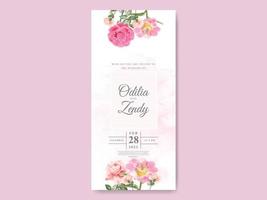 Beautiful floral watercolor wedding invitation template vector