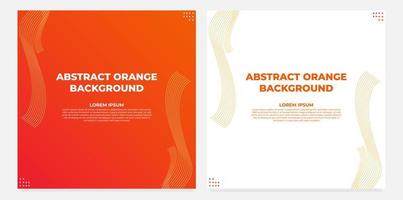 abstract orange gradient social media post template collection design vector