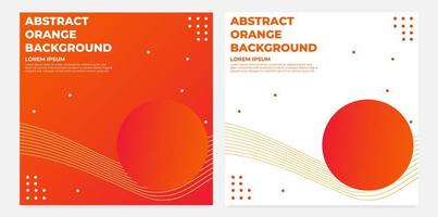 abstract orange gradient social media post template collection design vector
