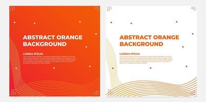 abstract orange gradient social media post template collection design vector
