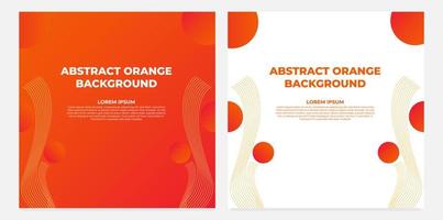abstract orange gradient social media post template collection design vector