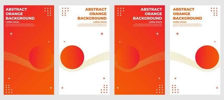 abstract orange gradient social media stories template collection vector