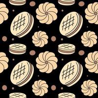 cookies set seamless colored background. gingerbread - vector illustration in flat style