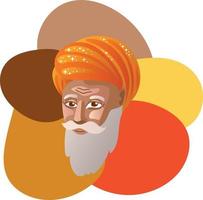 Guru Nanek portrait vector