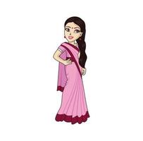 Beautiful indian women character design illustration vector