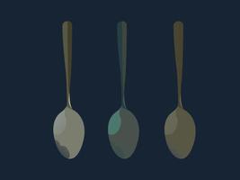 spoon and fork, kitchen set design vector