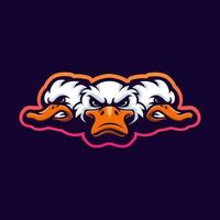 Duck mascot logo design vector with modern illustration concept style for badge, emblem and t shirt printing. Three Duck illustration for sport, esport, gaming or team