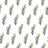 Floral pattern in doodle style, spring floral background. llustration for printing, backgrounds, covers, packaging, greeting cards, textile, seasonal design. Isolated on white background. vector
