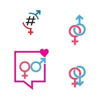 male and female Gender Sign Symbol Icon Vector Illustration