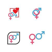 Ilustración de vector de icono de símbolo de signo de género masculino y femenino