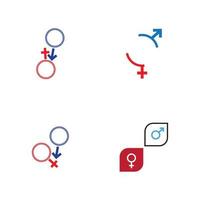 male and female Gender Sign Symbol Icon Vector Illustration