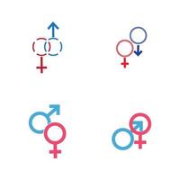 Ilustración de vector de icono de símbolo de signo de género masculino y femenino