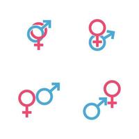 Ilustración de vector de icono de símbolo de signo de género masculino y femenino