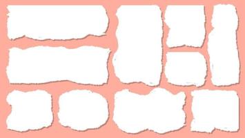 Set Of Abstract Variety Shapes Blank White Paper Torn Sheet Frame Design Template vector