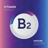 Vitamin B2 supplement icon collection set Vector illustration logo