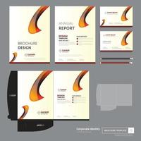 Corporate Business Design Folder Template for digital technology company. Element of stationery, annual report community friends presentation business, working promotion vector