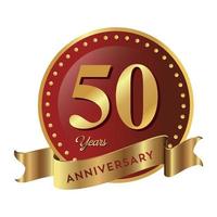 50th anniversary Anniversary Celebrating text company business background with numbers. Vector celebration anniversary event template dark gold red color shield
