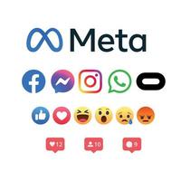 Metaverse all apps icons logos , facebook, instagram messenger, portal, facebook portal, oculus, facebook apps, meta apps, from meta, from facebook, applications, vector