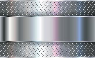 Steel plate metal background with silver vector