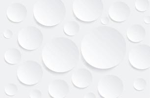 Abstract white background with 3D circles pattern vector