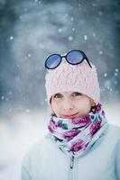 Happy Cute Woman Enjoying Winter photo