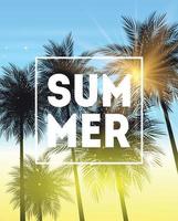 Summer Natural Placard, Poster, Flyer or Invitation Background with Frame Vector Illustration