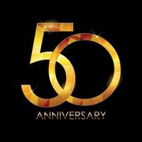 Template 50 Years Anniversary Congratulations Vector Illustration