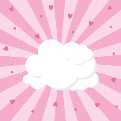 Cloud and Heart Background Vector Illustration