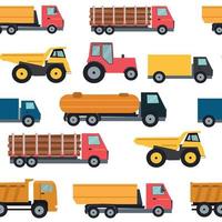 camión, coches, seamless, patrón, plano de fondo, vector, ilustración vector