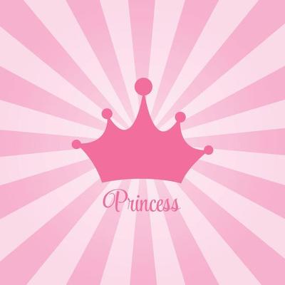 Princess Background with Crown Vector Illustration