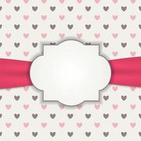 Heart Background with Frame Vector Illustration