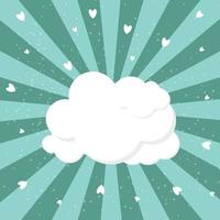 Cloud and Heart Background Vector Illustration