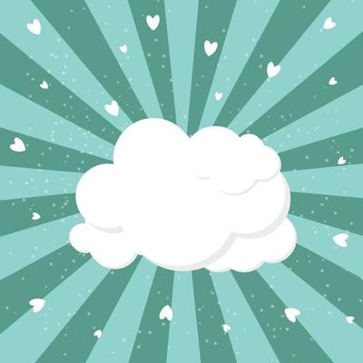Cloud and Heart Background Vector Illustration