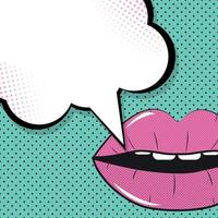 Speech Bubble Pop Art Background On Dot Background Vector Illustration