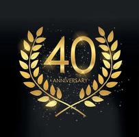 Template Logo 40 Years Anniversary Vector Illustration