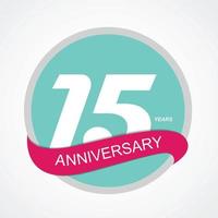 Template Logo 15 Anniversary Vector Illustration