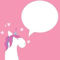 Unicorn background with Speech Bubble. Vector Illustration