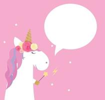 Unicorn background with Speech Bubble. Vector Illustration