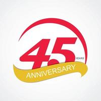 Template Logo 45 Anniversary Vector Illustration