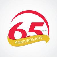 Template Logo 65 Anniversary Vector Illustration