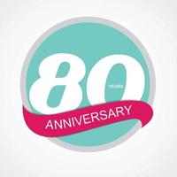 plantilla logo 80 aniversario vector illustration