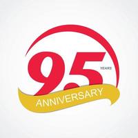 plantilla logo 95 aniversario ilustración vectorial vector