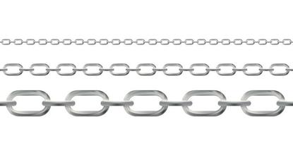 Naturalistic 3D Set of Chain of Silver and Steel Color. Vector Illustration
