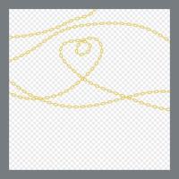 Abstract Golden or Bronze Color Chain Decorative element. Vector illustration