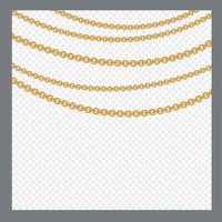 Abstract Golden or Bronze Color Chain Decorative element. Vector illustration