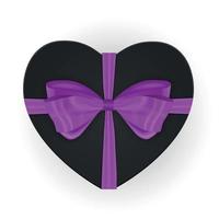 Heart shaped gift box with bow. Vector illustration