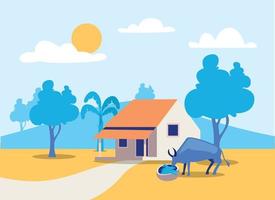 Village view illustration concept vector