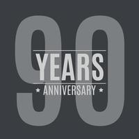 plantilla logo 90 años aniversario vector illustration